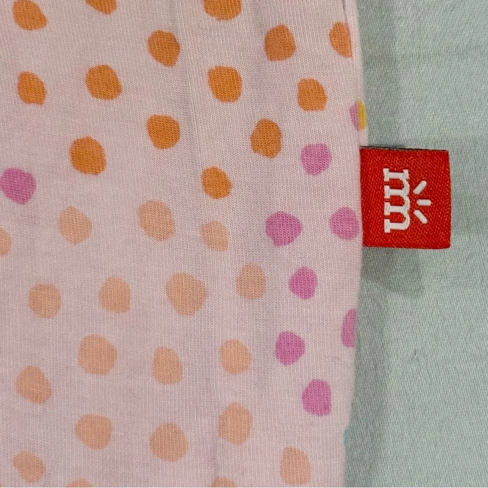 Magnetic Me Pink Sparkle Footie Girls 6-9M Modal Sleeper Pajamas Polka Dots
